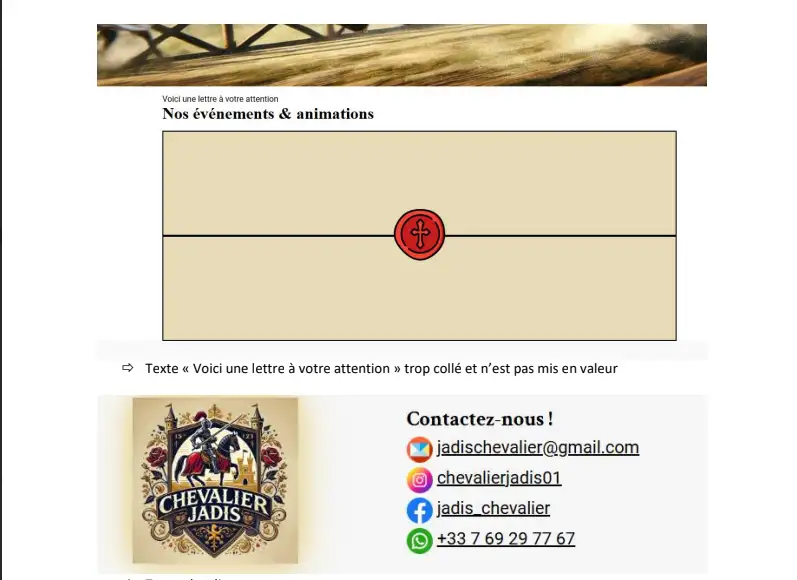 photo page site d'évenementiel