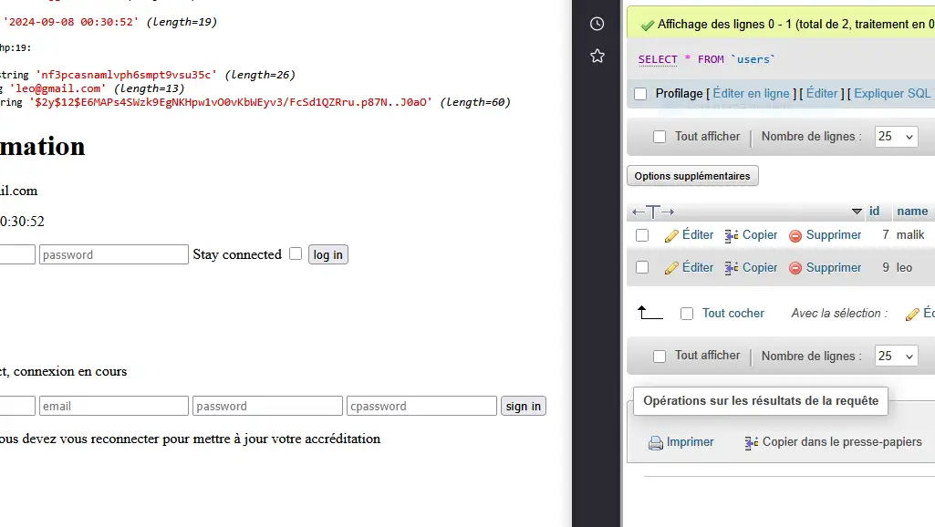 formulaire de création de compte